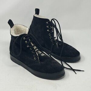 Jenni Kayne Canyon Shearling Ankle Boots winter suede black 37 women